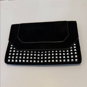 BCBGMaxAzria Black Clutch with Silver Accents